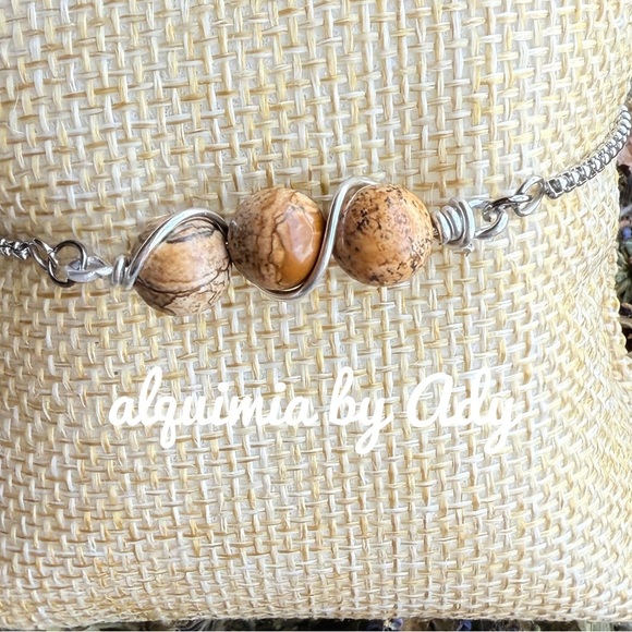 Alquimia Silver and Brown Beaded Ring - Picture 1 of 2